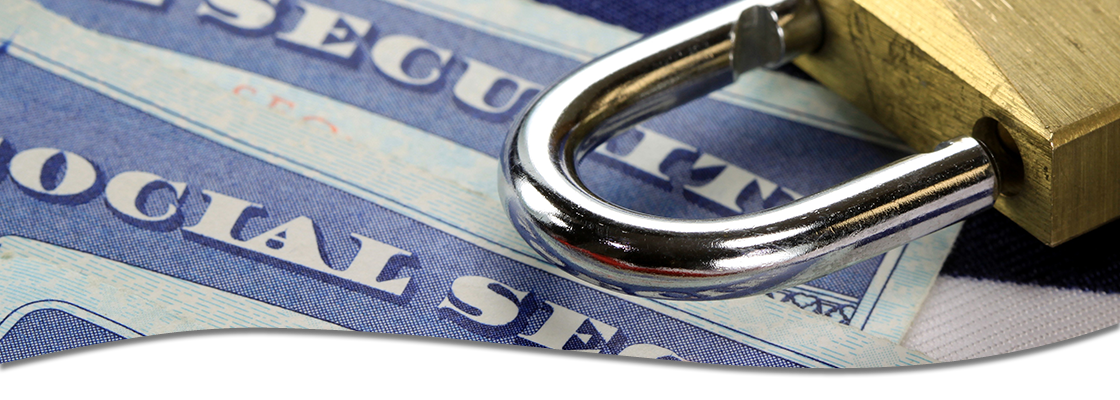 Lock on top of Social Security Cards