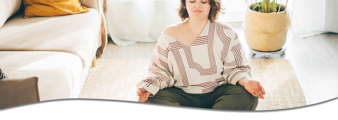 Woman doing yoga and relaxing